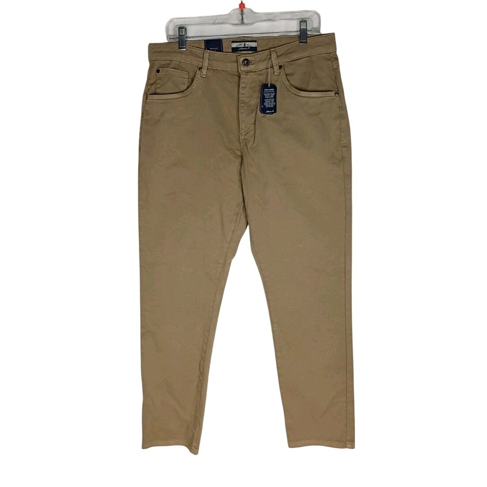 Johnnie-O Pant Mens Sz 33x30 Khaki Carmel 5 Pocket Lightweight Stretch Chino New